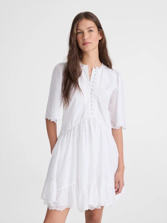 Madewell Dresses & Skirts - Madewell Eyelet Flutter Sleeve Mini Dress in Cotton